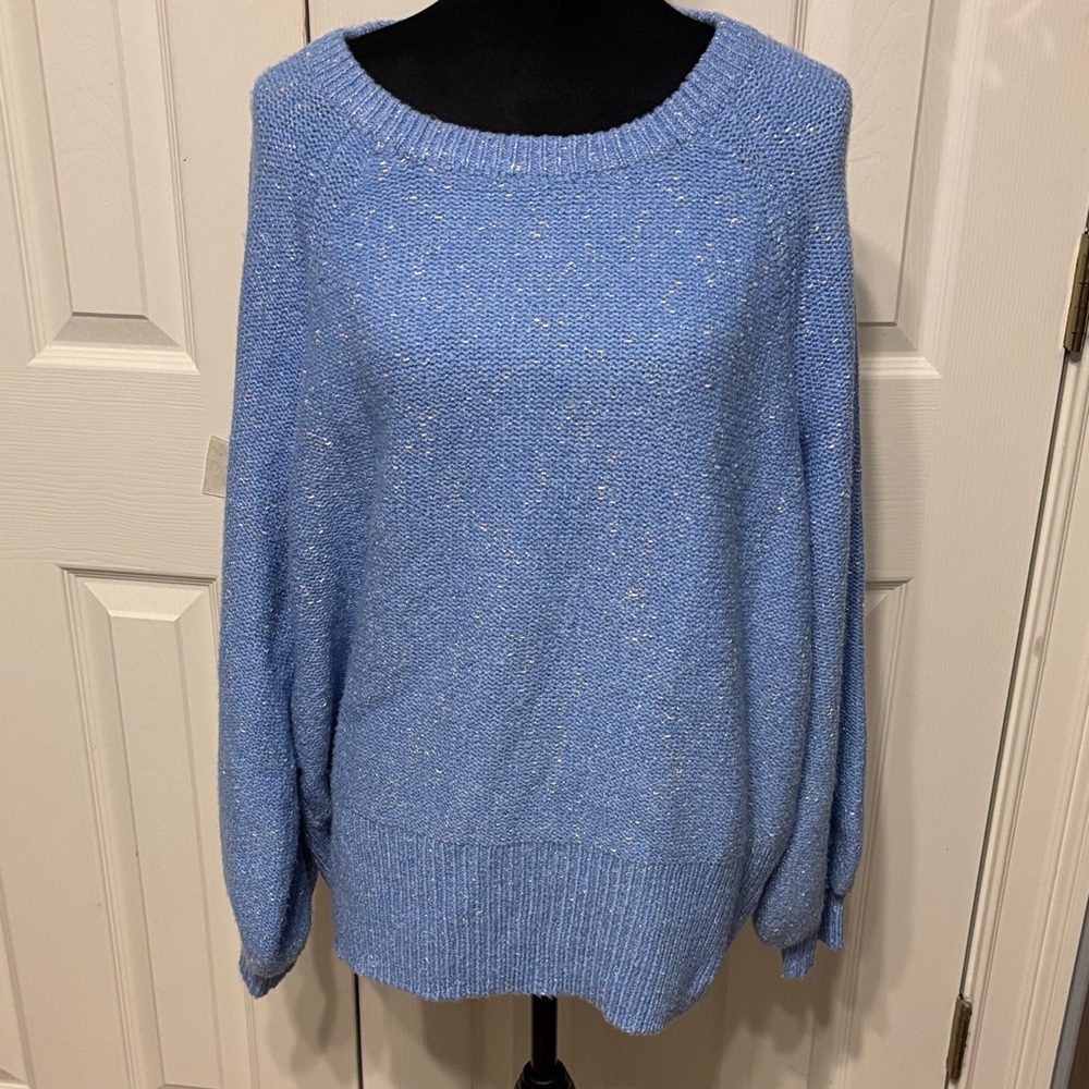 LC Lauren Conrad Plus Metallic Crewneck Sweater